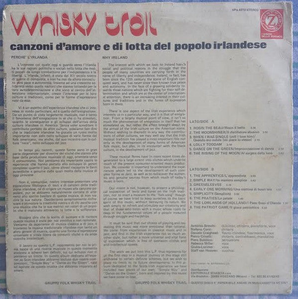 Whisky Trail : Canzoni D'Amore E Di Lotta Del Popolo Irlandese (LP, Album)
