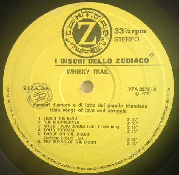 Whisky Trail : Canzoni D'Amore E Di Lotta Del Popolo Irlandese (LP, Album)