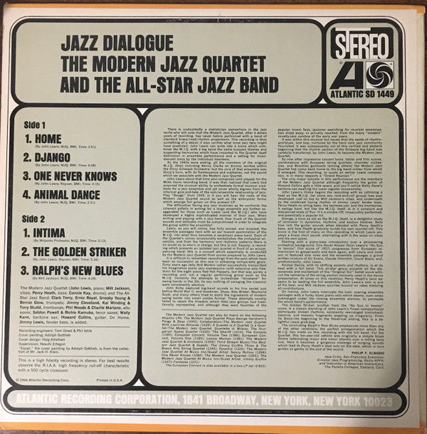 The Modern Jazz Quartet And The The All-Star Jazz Band : Jazz Dialogue (LP, Album)