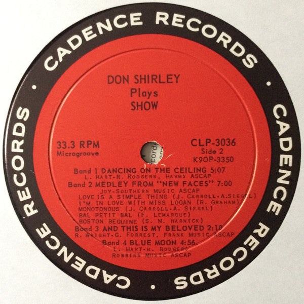 Don Shirley : Don Shirley Plays Show Tunes (LP, Album, Comp, Mono)