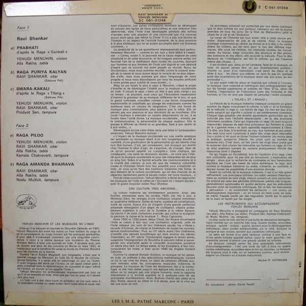 Ravi Shankar Et Yehudi Menuhin : Ravi Shankar Et Yehudi Menuhin (LP, Comp)