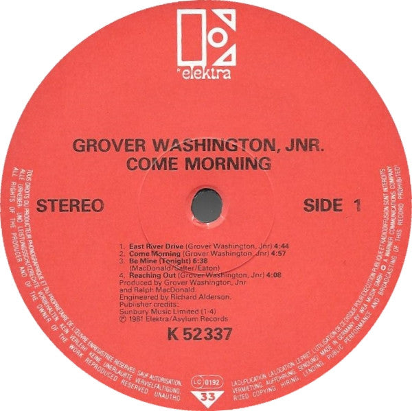 Grover Washington, Jr. : Come Morning (LP, Album)