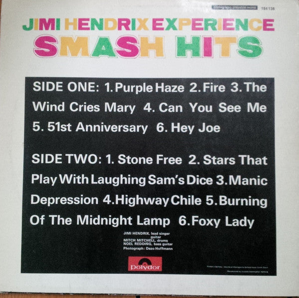 The Jimi Hendrix Experience : Smash Hits (LP, Comp)