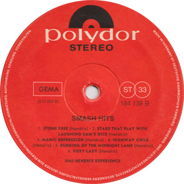 The Jimi Hendrix Experience : Smash Hits (LP, Comp)