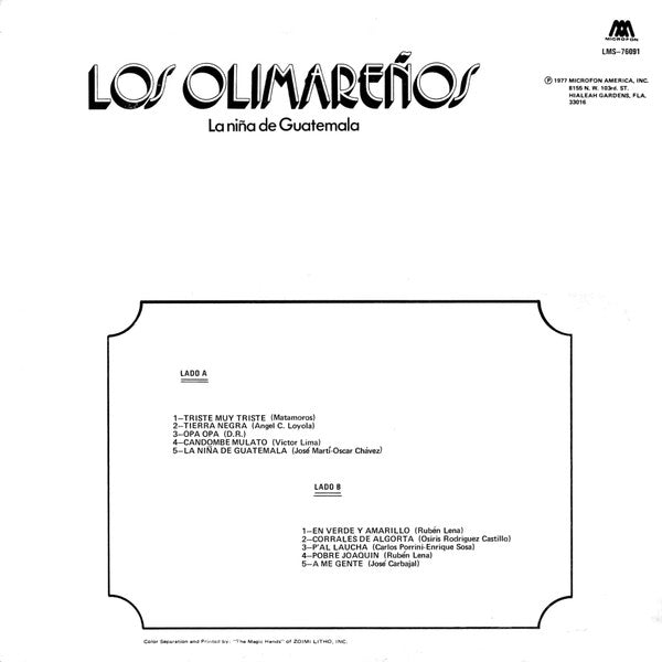 Los Olimareños : La Niña De Guatemala (LP, Album)