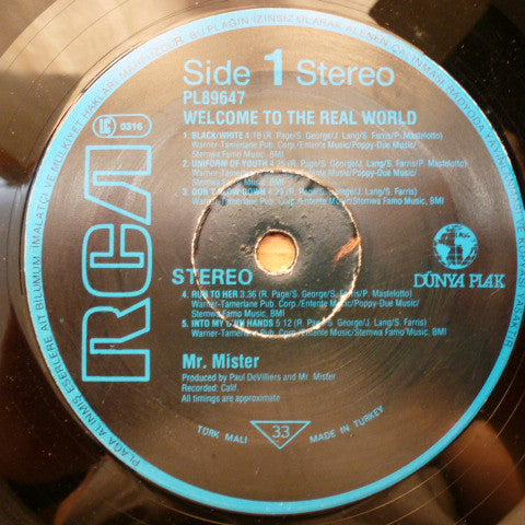 Mr. Mister : Welcome To The Real World (LP, Album)