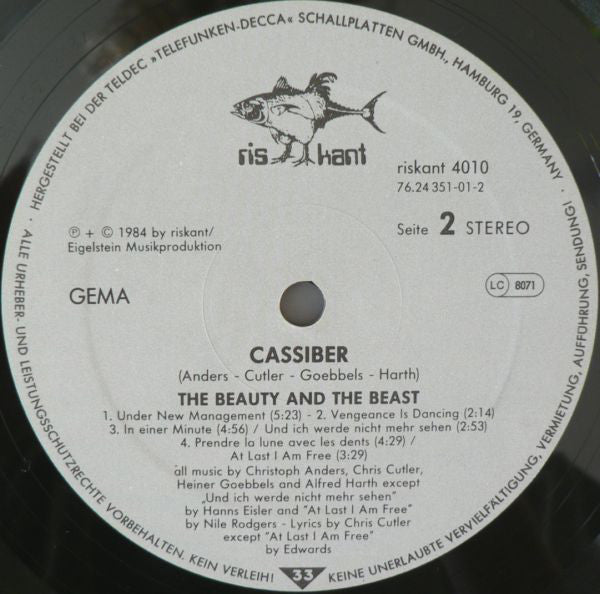 Cassiber : The Beauty And The Beast (LP, Album)