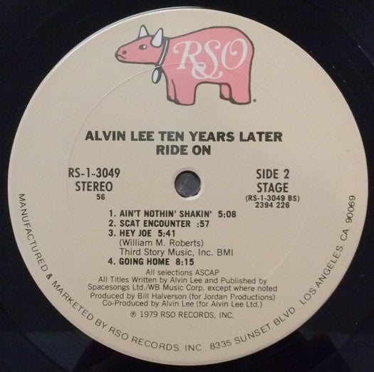 Alvin Lee & Ten Years Later : Ride On (LP, Album)