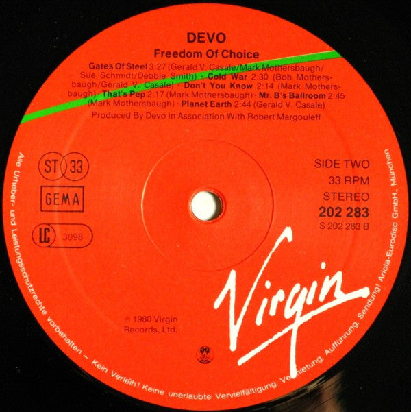 Devo : Freedom Of Choice (LP, Album)