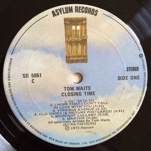 Tom Waits : Closing Time (LP, Album, RE, Don)