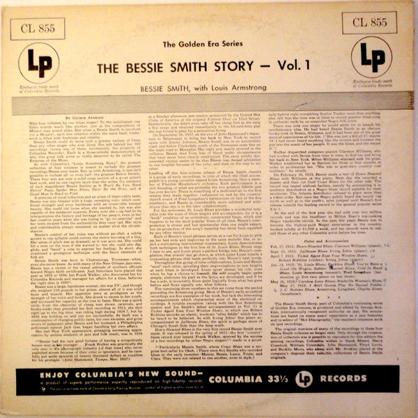 Bessie Smith With Louis Armstrong : The Bessie Smith Story - Vol.1 (LP, Comp, Mono, RE, RP)