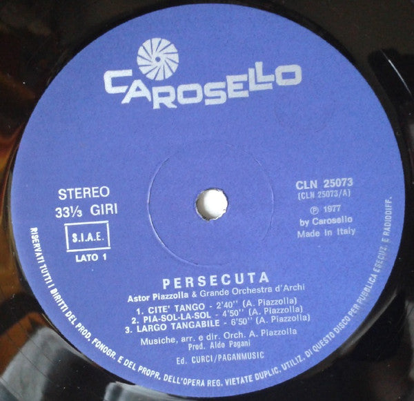 Astor Piazzolla & Grande Orchestra D'Archi : Persecuta (LP, Album)