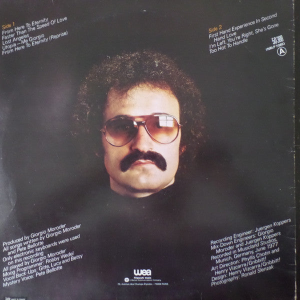 Giorgio Moroder : From Here To Eternity (LP, Album, P/Mixed, RE)
