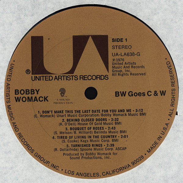 Bobby Womack : BW Goes C & W (LP, Album, Ter)