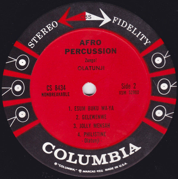 Babatunde Olatunji : Afro Percussion - Zungo! (LP, Album, 6-E)