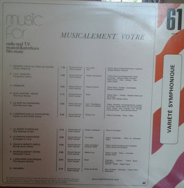 Richard Morand : Musicalement Vôtre (LP)