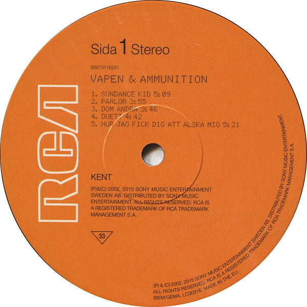 Kent (2) : Vapen & Ammunition (LP, Album, RE)