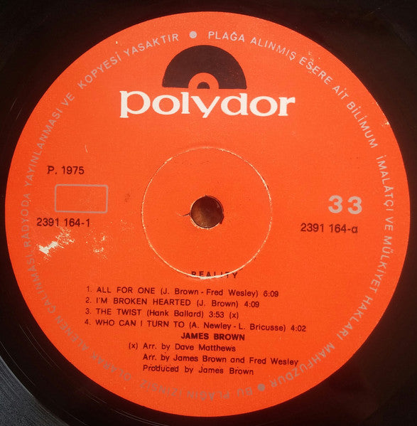 James Brown : Reality (LP, Album)