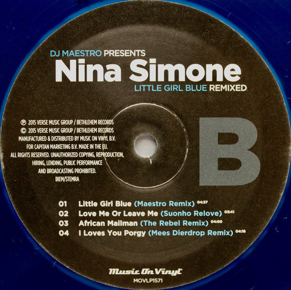 DJ Maestro Presents Nina Simone : Little Girl Blue (Remixed) (2xLP, Comp, Ltd, Num, Blu)