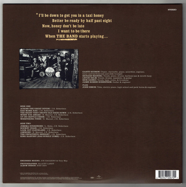 The Band : The Band (LP, Album, RE, 180)