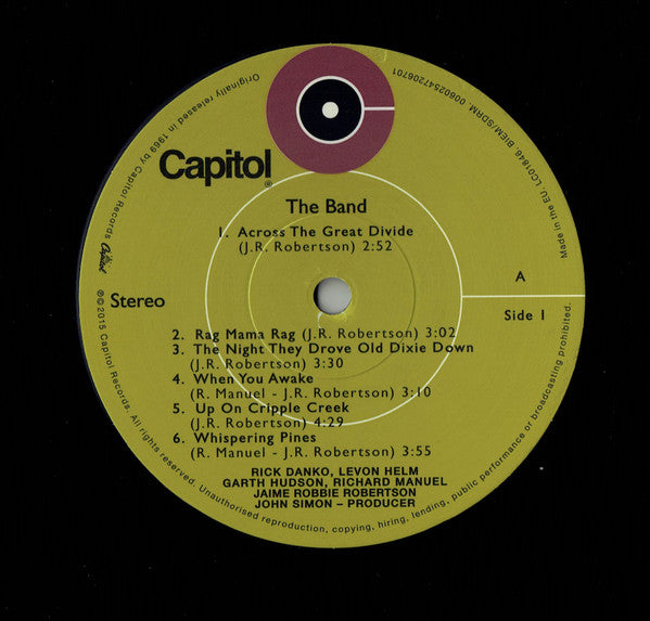 The Band : The Band (LP, Album, RE, 180)
