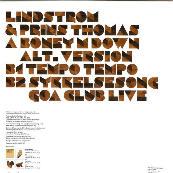 Lindstrøm & Prins Thomas : Boney M Down (12")