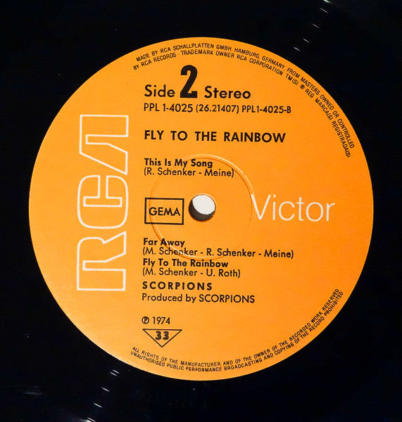 Scorpions : Fly To The Rainbow (LP, Album, RP)