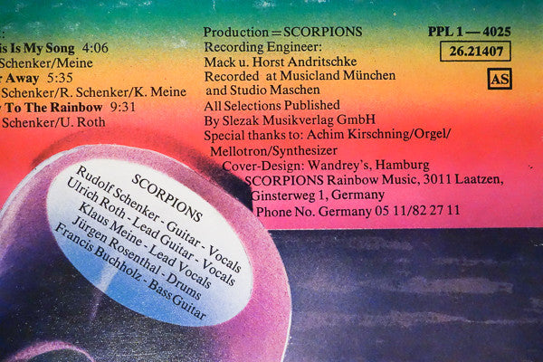 Scorpions : Fly To The Rainbow (LP, Album, RP)