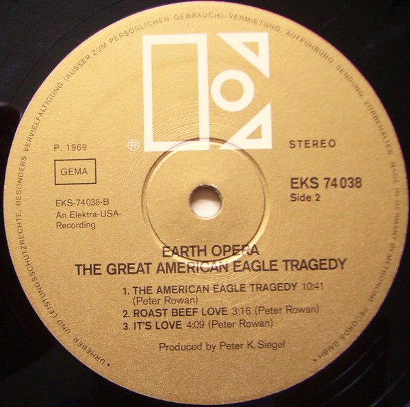 Earth Opera : The Great American Eagle Tragedy (LP, Album)