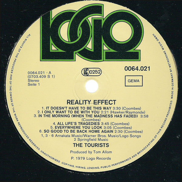 The Tourists : Reality Effect (LP, Album)