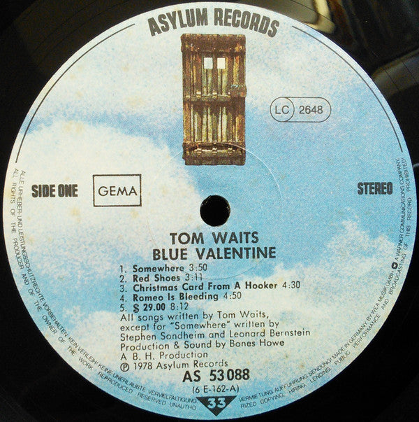Tom Waits : Blue Valentine (LP, Album, Gat)