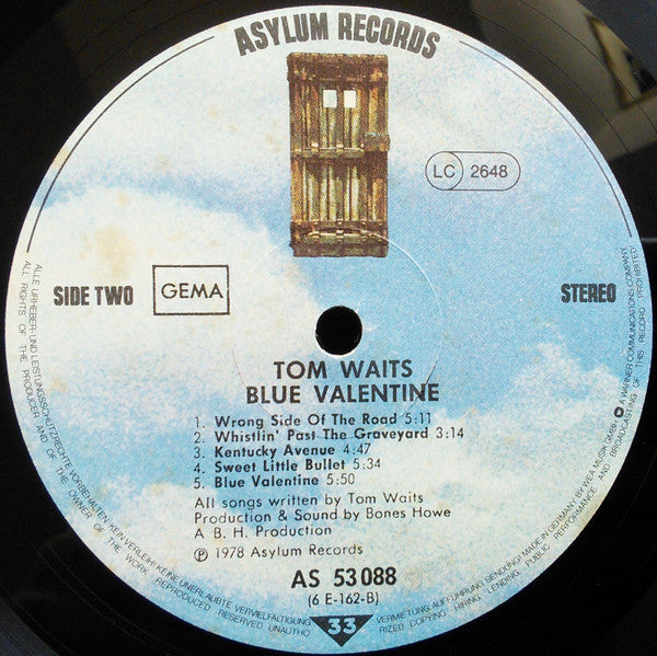 Tom Waits : Blue Valentine (LP, Album, Gat)