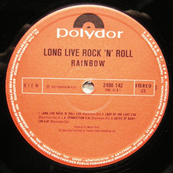 Rainbow : Long Live Rock 'N' Roll (LP, Album, Gat)
