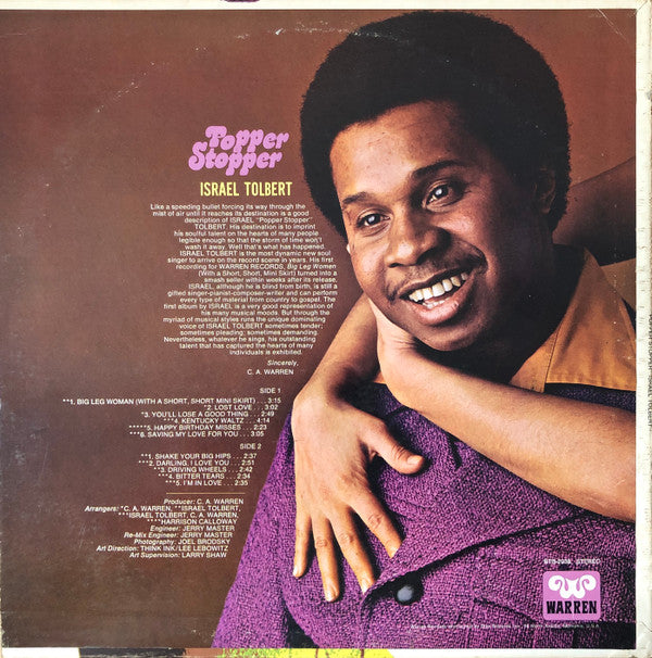 Israel Tolbert : Popper Stopper (LP, Album, Promo)