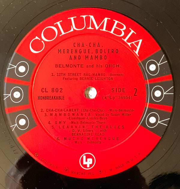 Belmonte And His Afro-American Music : Cha-Cha, Merengue, Bolero And Mambo (LP, Album)