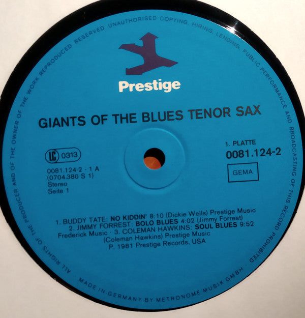 Various : Giants Of The Blues Tenor Sax (2xLP, Comp)