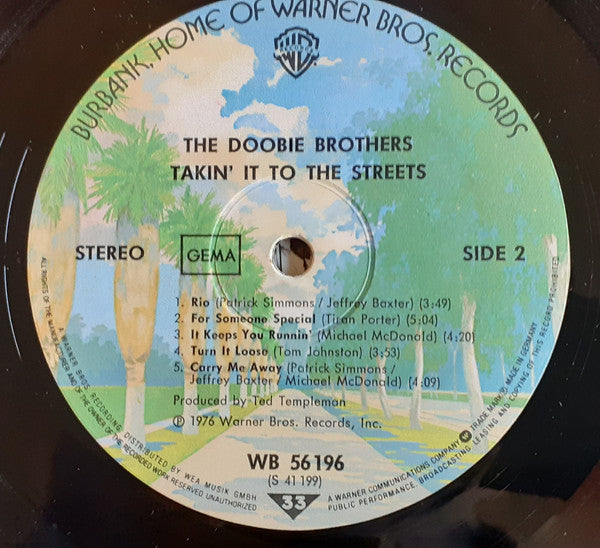 The Doobie Brothers : Takin' It To The Streets (LP, Album, Gat)