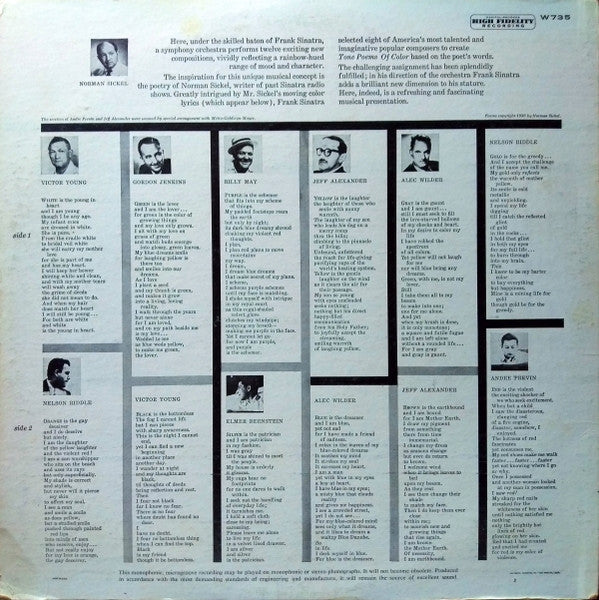 Frank Sinatra : Frank Sinatra Conducts Tone Poems Of Color (LP, Album, Mono, RE)