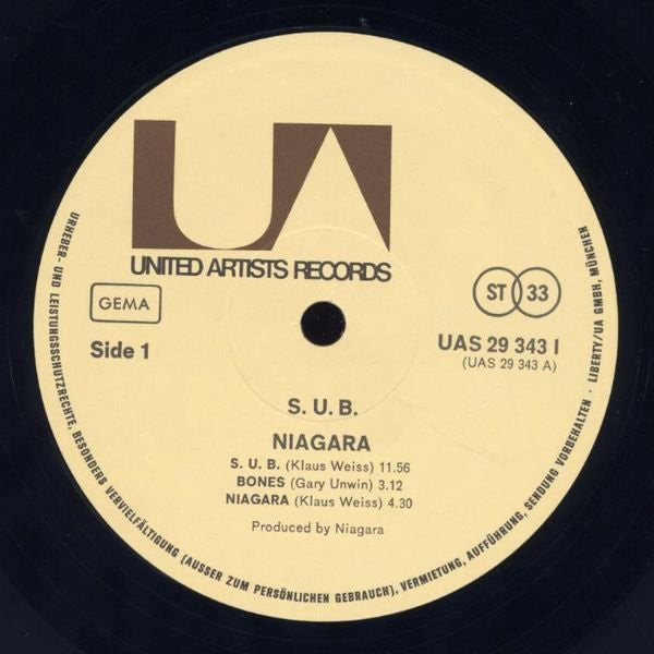 Niagara : S.U.B. (LP, Album)