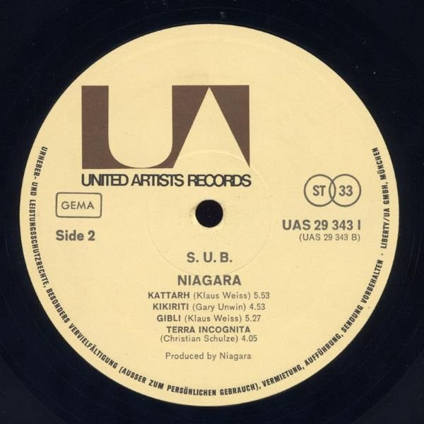 Niagara : S.U.B. (LP, Album)