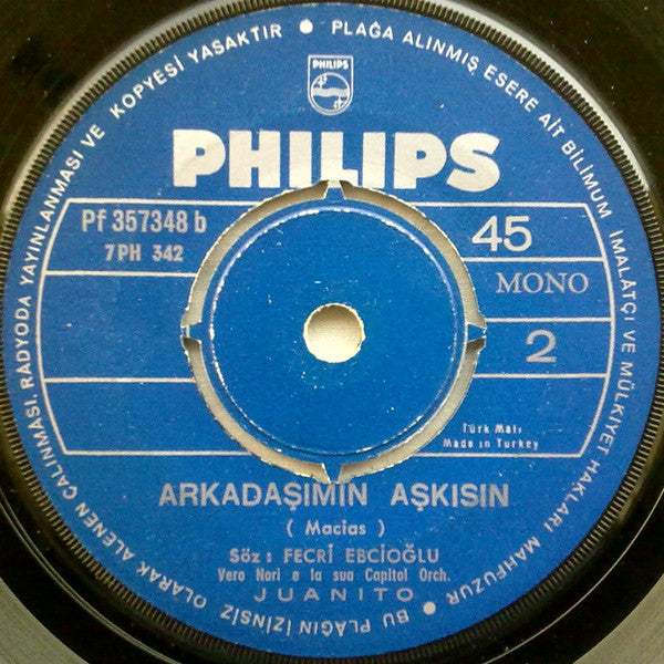 Juanito (4) : Kıskanmak Kabahat Mi ? / Arkadaşımın Aşkısın (7", Single, Mono)