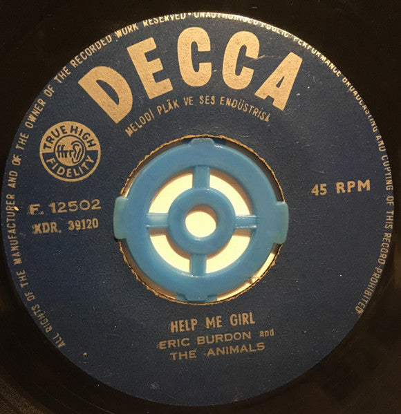 Eric Burdon & The Animals : See See Rider / Help Me Girl (7", Single)