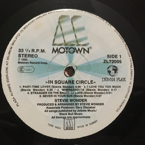 Stevie Wonder : In Square Circle (LP, Album)