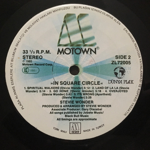 Stevie Wonder : In Square Circle (LP, Album)