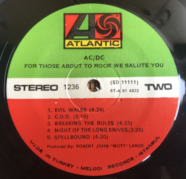 AC/DC : For Those About To Rock (We Salute You) (LP, Album)