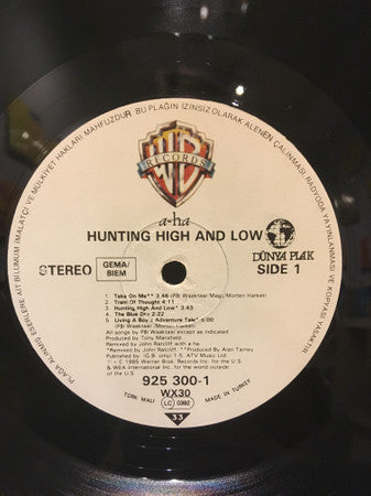 a-ha : Hunting High And Low (LP, Album)