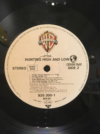 a-ha : Hunting High And Low (LP, Album)