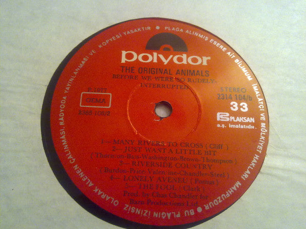 The Animals : Before We Were So Rudely Interrupted (LP, Album)