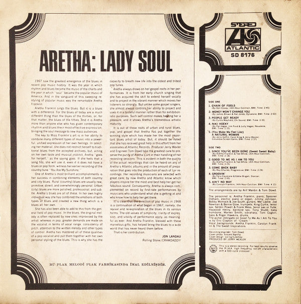 Aretha Franklin : Lady Soul (LP, Album)