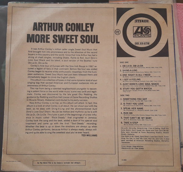 Arthur Conley : More Sweet Soul (LP, Album)